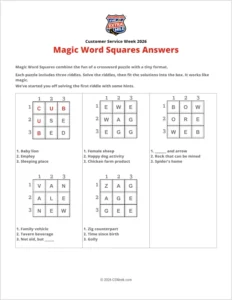 Magic Word Problem Magic Word Squares Solutions – Customer Service Week